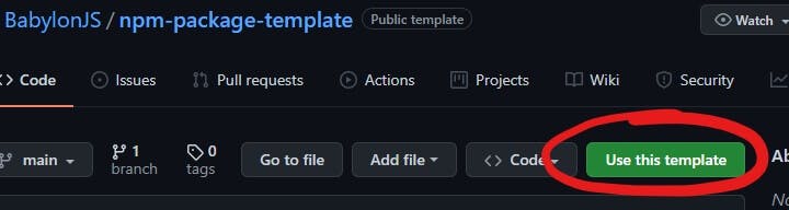 "Use this template" button
