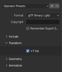 Blender glTF Exporter - Transform
