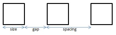 spaced boxes