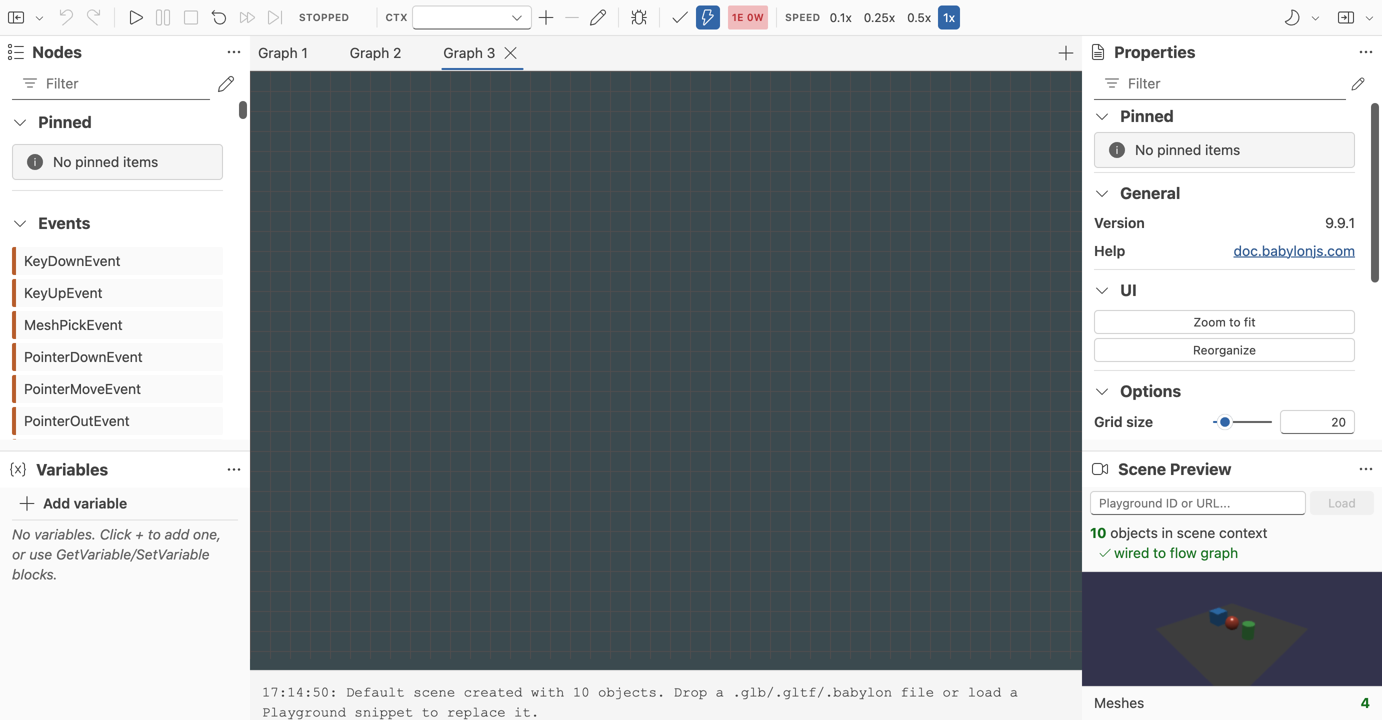 Flow Graph Editor multi-graph session